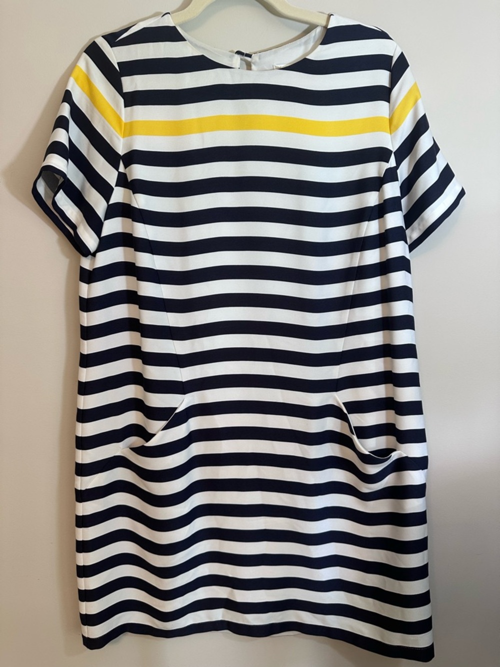 Cooper & Elle Womens Navy & White Striped Shift Dress Size M Career Teacher